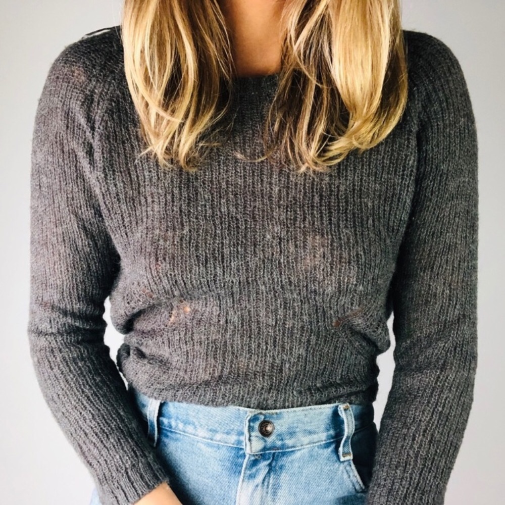 Charcoal Grey Mohair Sweater